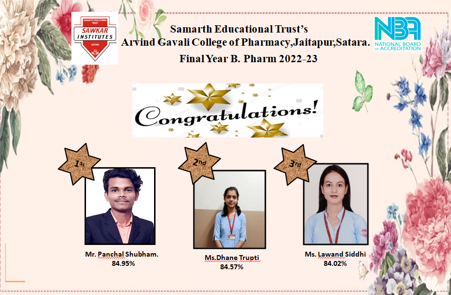 Final Year B. Pharm 2022-23