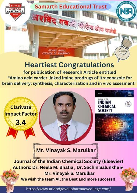 Congratulations for Publication of Research Article