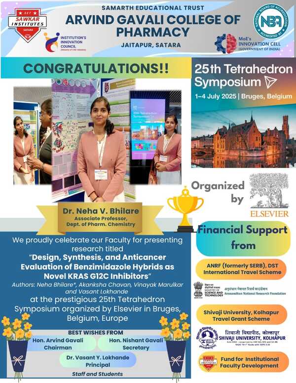 We Proudly Celebrate achivement of our faculty Dr. Neha Bhilare  for presenting research 